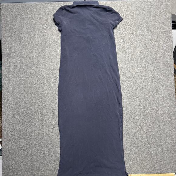 Laura Ashley Polo Shirt Dress Dress Womens Small Navy Blue Collared Maxi Vintage - Picture 4 of 7